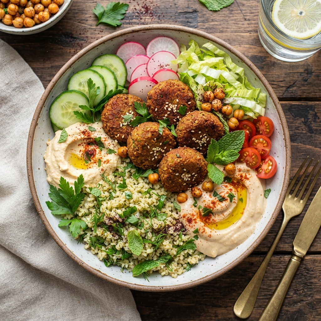 Bowl Libanais au Falafel et Crème de Pois Chiches