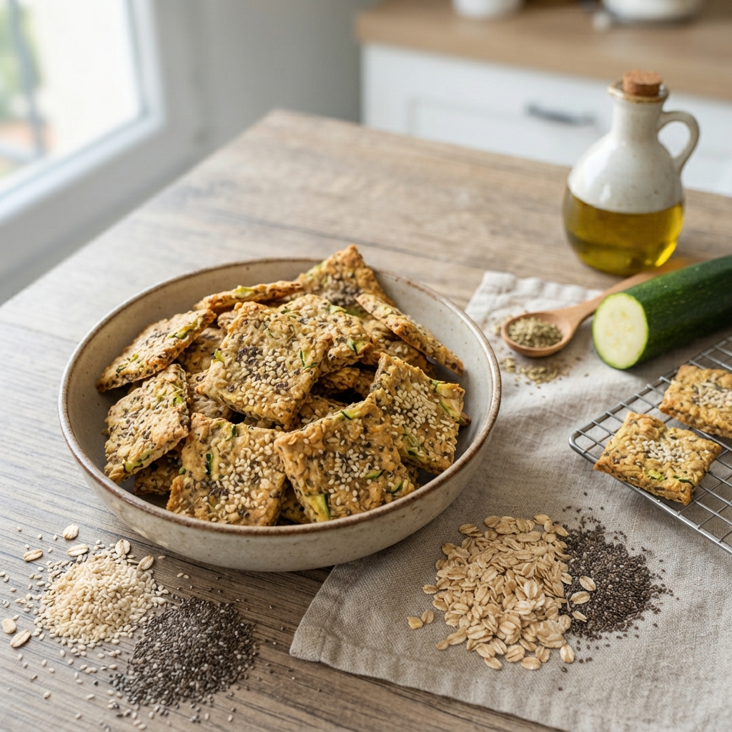 Crackers à l'avoine et courgette