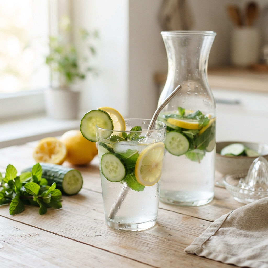 Eau détox concombre-citron-menthe