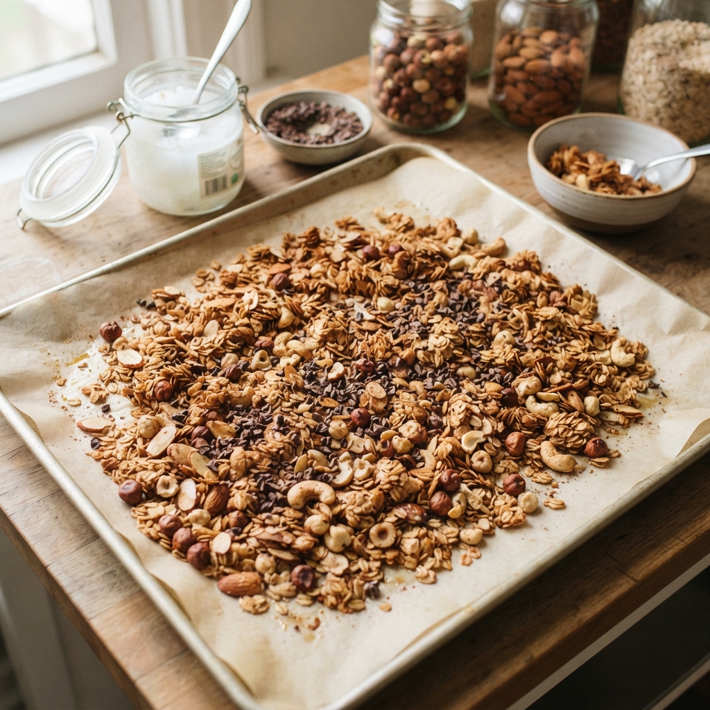 Granola pauvre en glucides