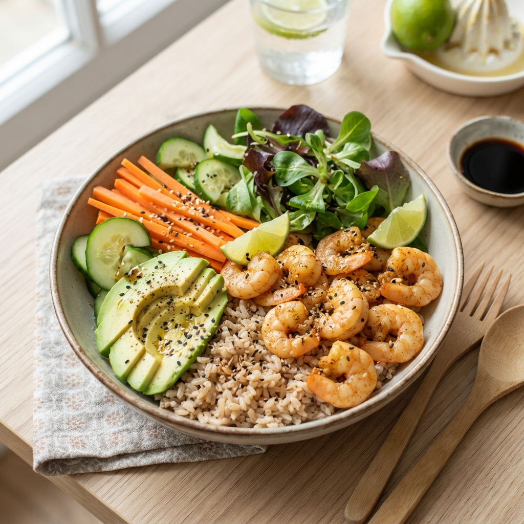 POKÉ BOWL CREVETTES CITRON VERT ET AVOCAT