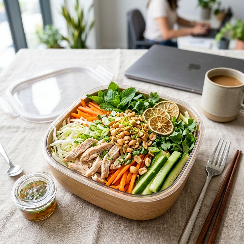Salade vietnamienne au poulet et croquant d'agrumes