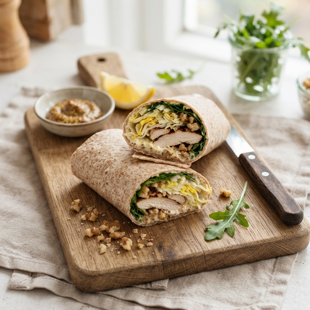 Wrap belge poulet, chicon & moutarde