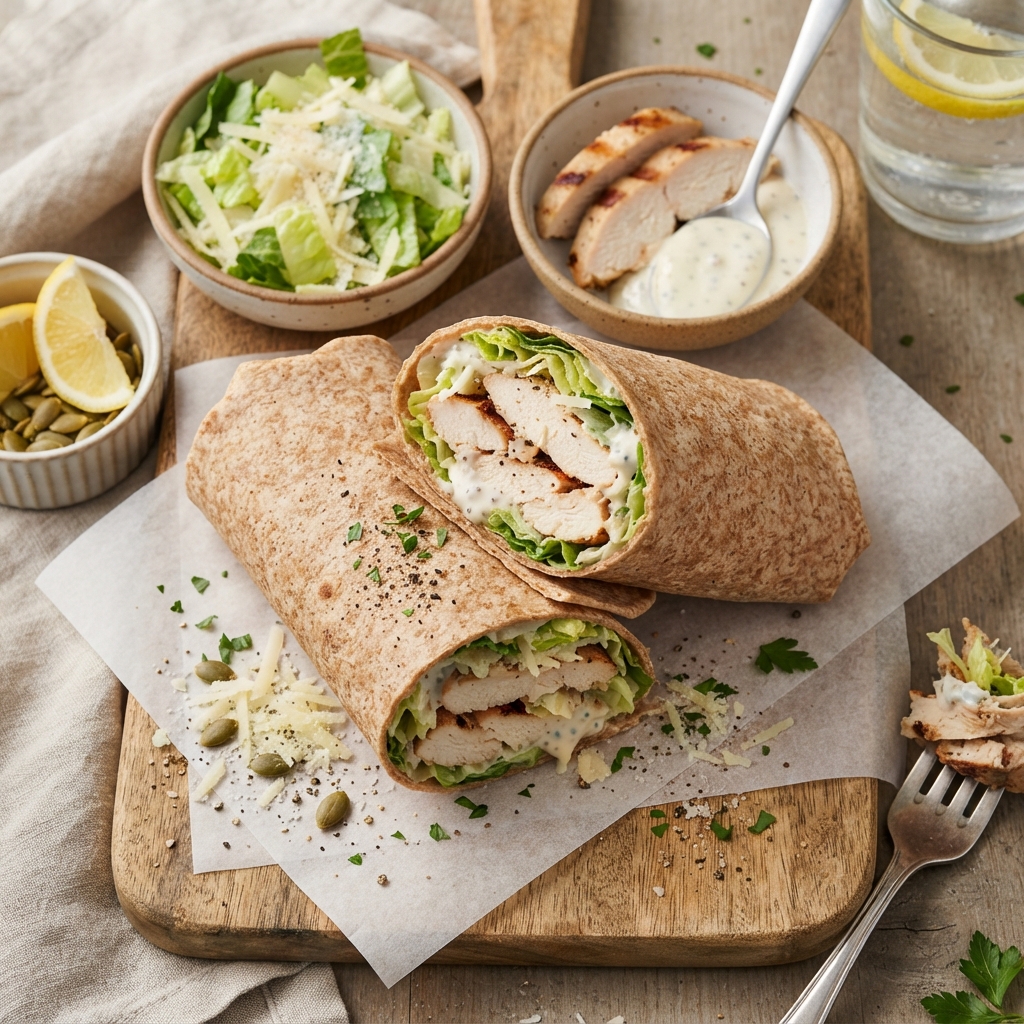 Wrap César protéiné au poulet