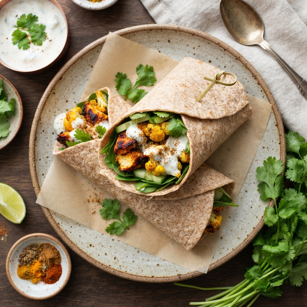 Wrap indien poulet tikka & chou-fleur
